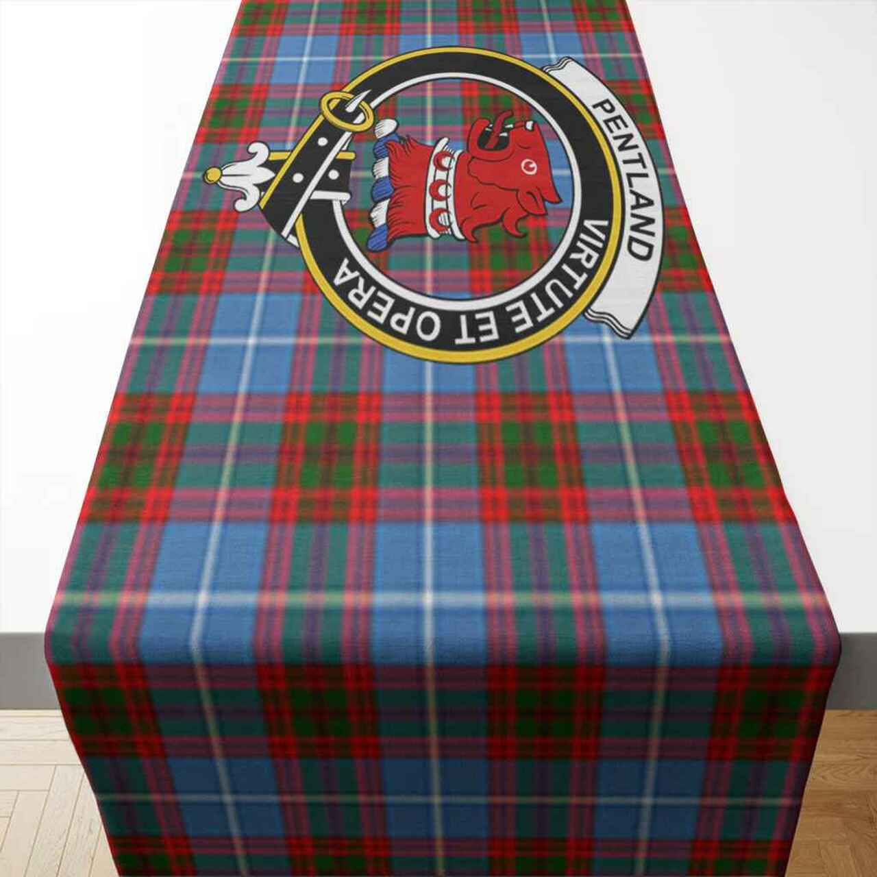 Pentland Tartan Crest Table Runner - Cotton table runner