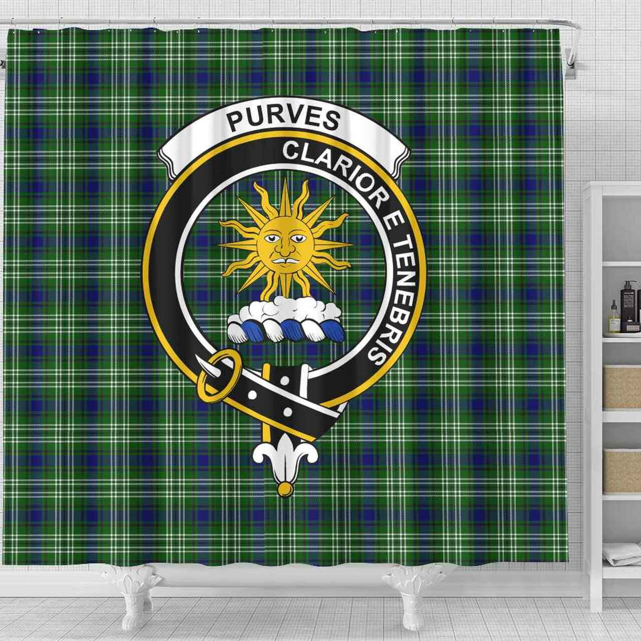 Purves Tartan Crest Shower Curtain