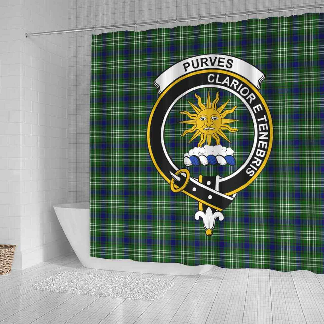 Purves Tartan Crest Shower Curtain