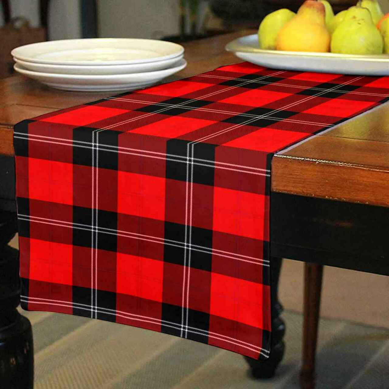 Ramsay Modern Tartan Table Runner - Cotton table runner