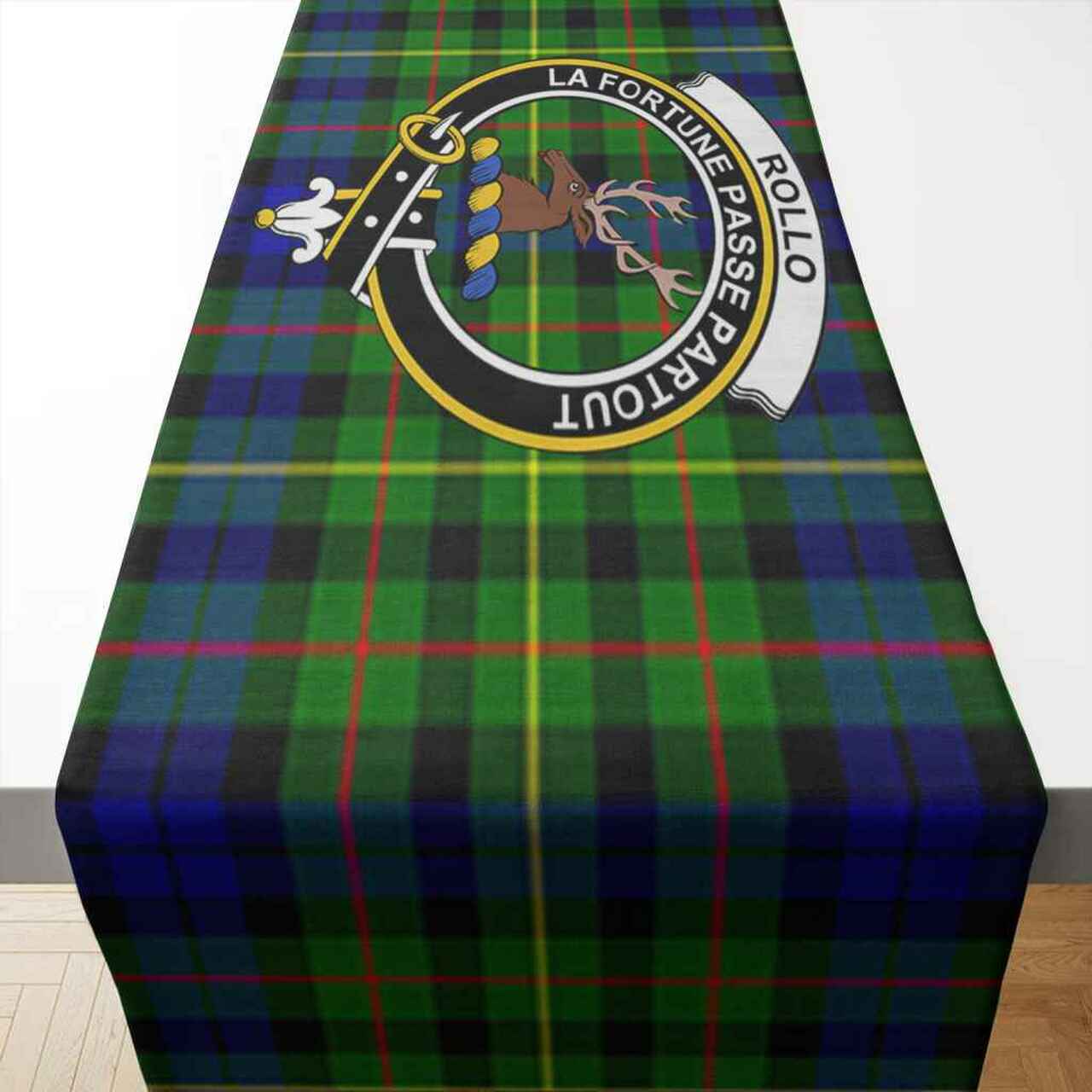 Rollo Tartan Crest Table Runner - Cotton table runner