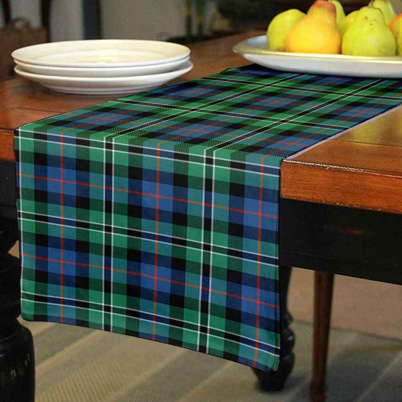 Rose Hunting Ancient Tartan Table Runner - Cotton table runner