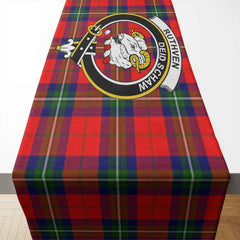 Ruthven Tartan Crest Table Runner - Cotton table runner