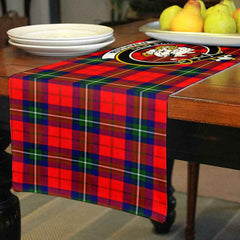 Ruthven Tartan Crest Table Runner - Cotton table runner