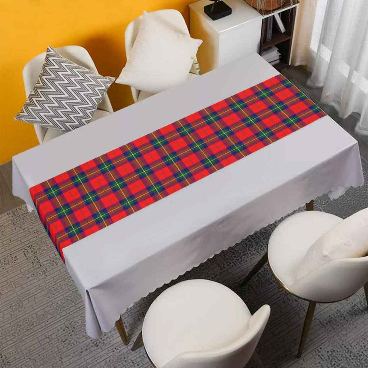 Ruthven Modern Tartan Table Runner - Cotton table runner