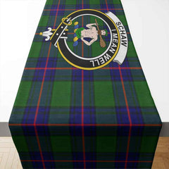 Schaw (of Sauchie) Tartan Crest Table Runner - Cotton table runner