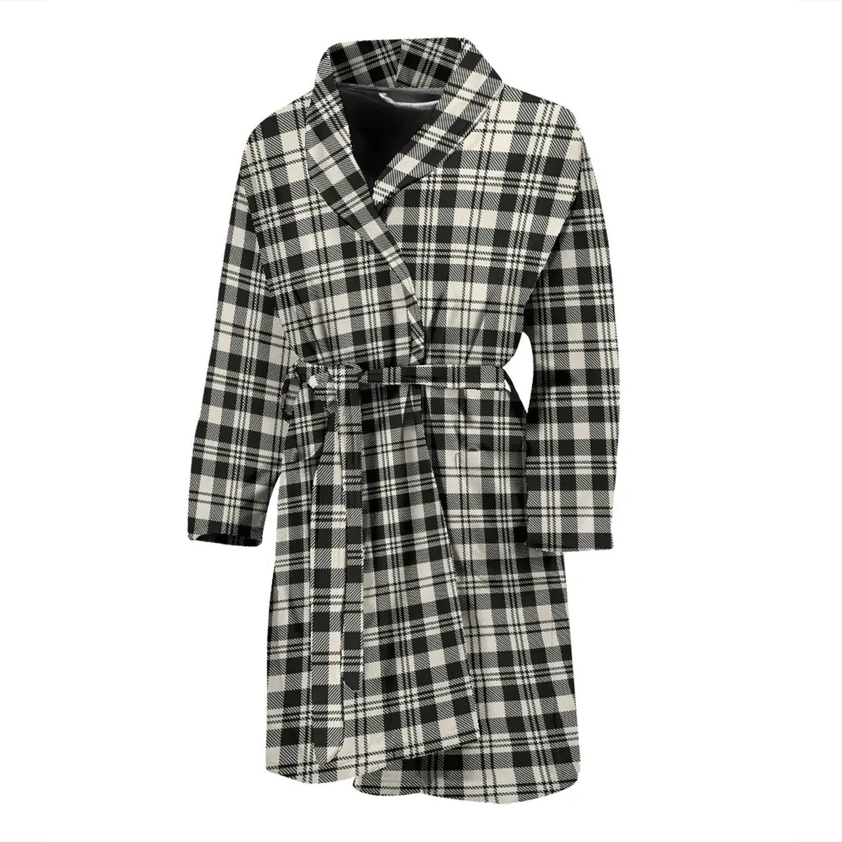 Scott Black & White Ancient Tartan Bathrobe