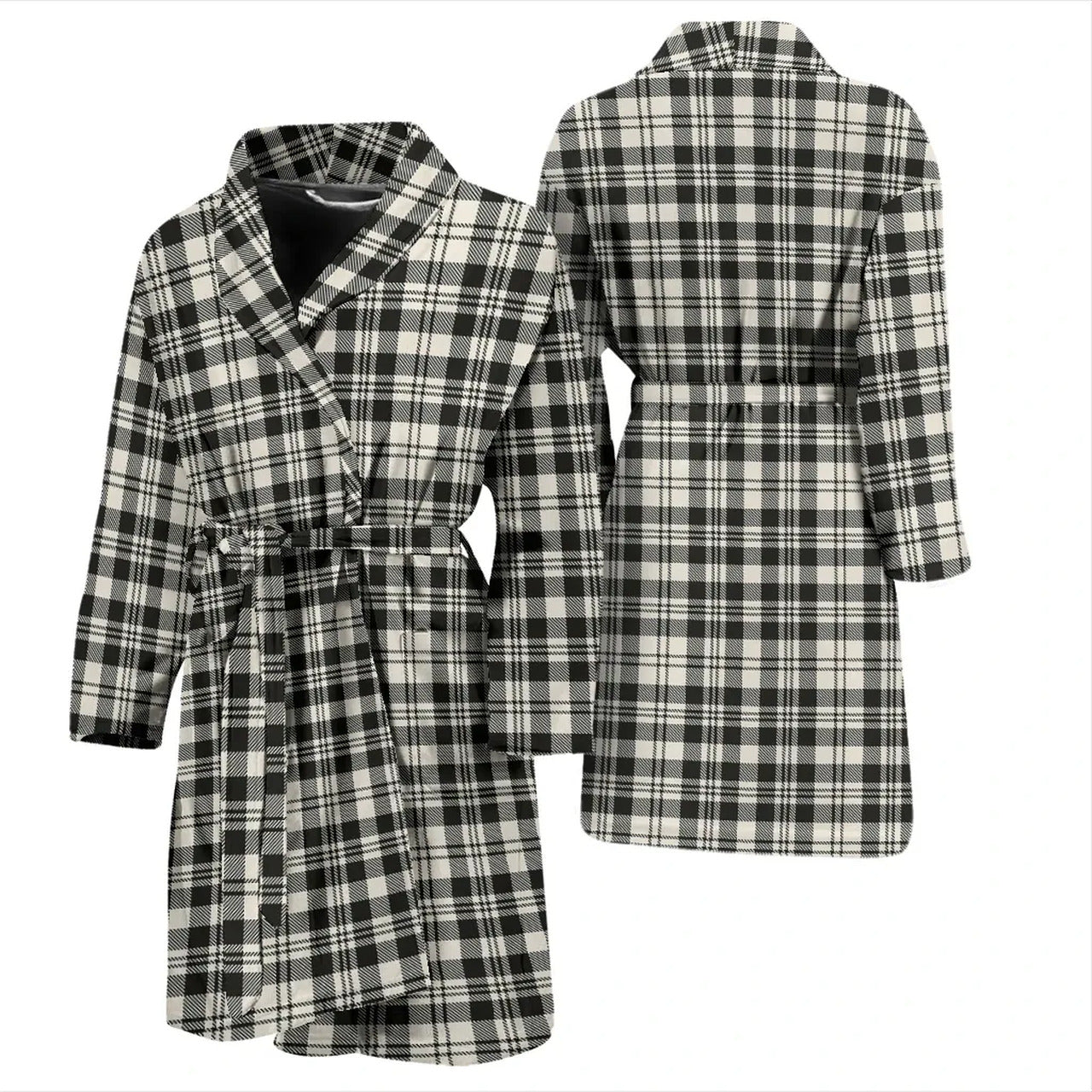 Scott Black & White Ancient Tartan Bathrobe