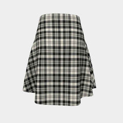 Scott Black & White Ancient Tartan Flared Skirt