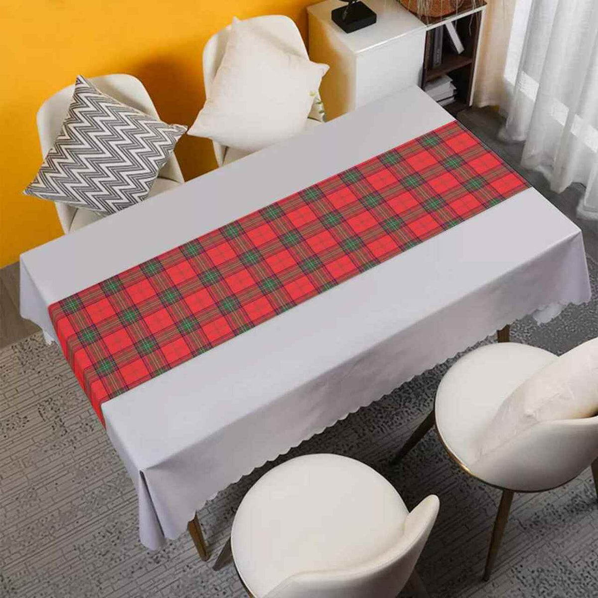 Seton Modern Tartan Table Runner - Cotton table runner