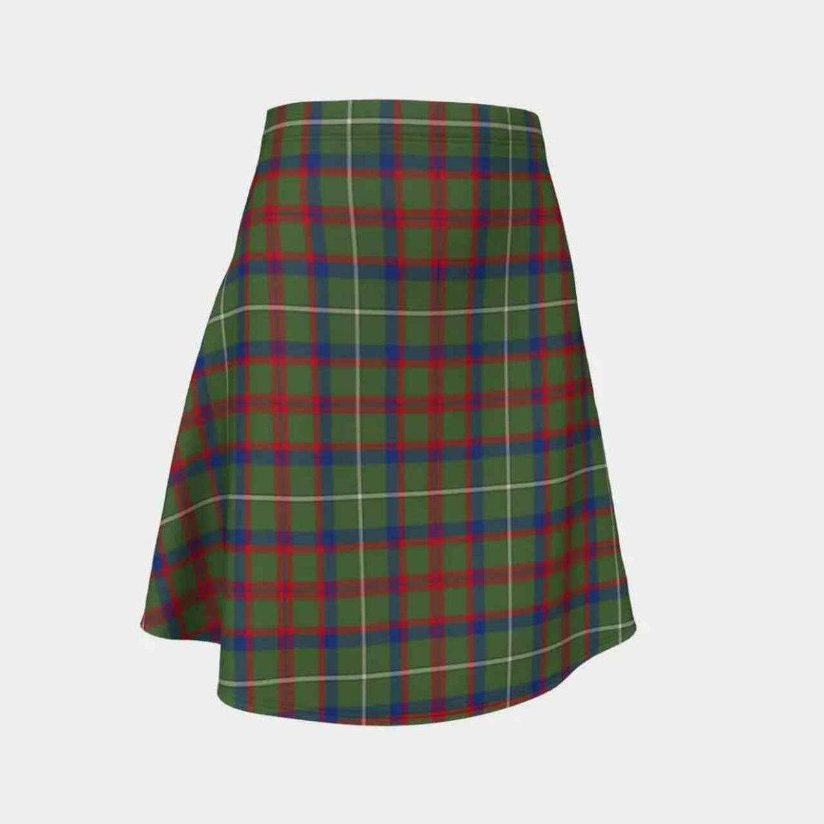 Shaw Green Modern Tartan Flared Skirt