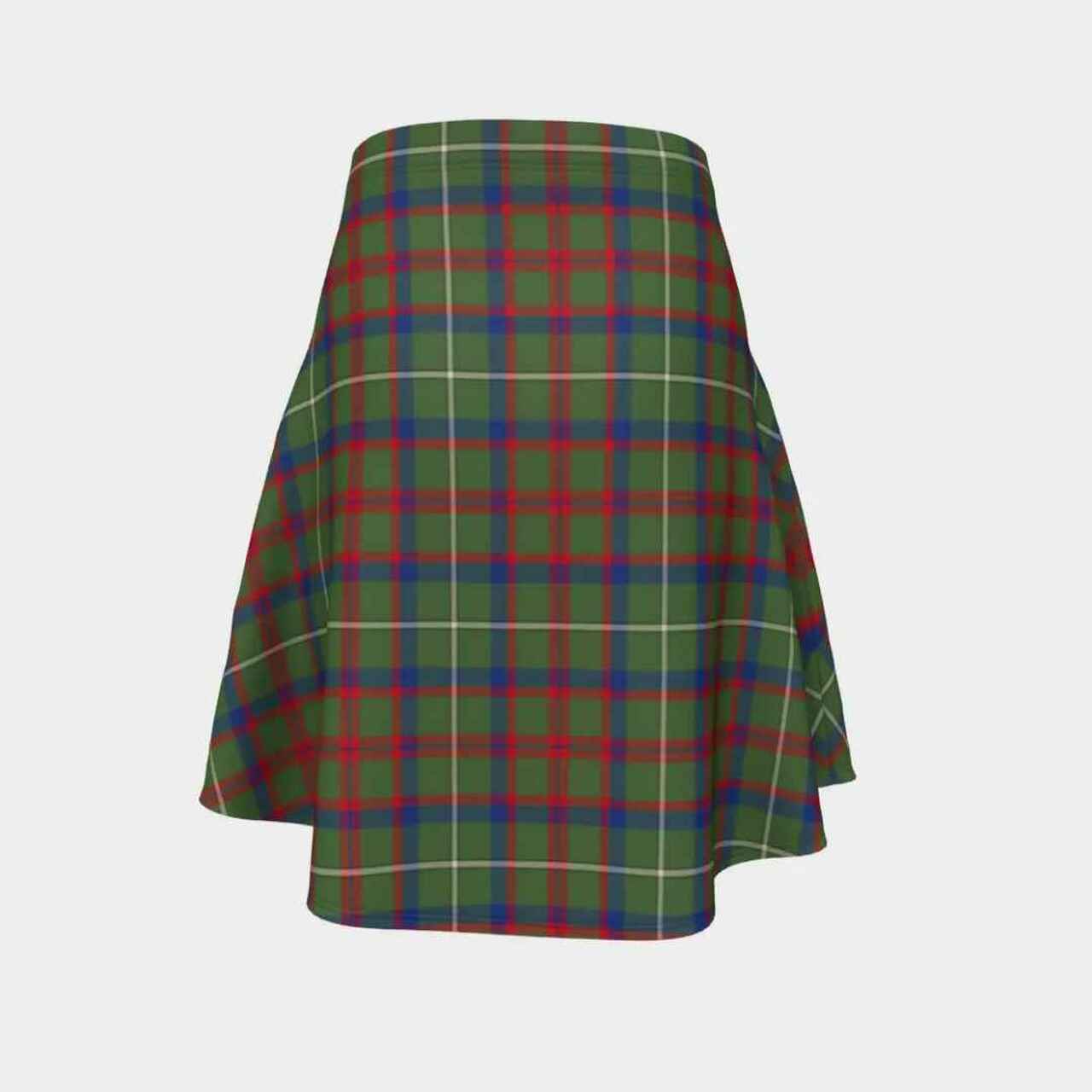 Shaw Green Modern Tartan Flared Skirt