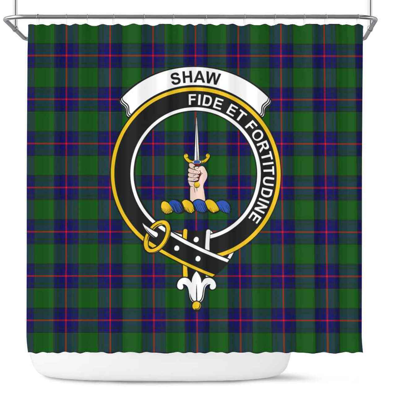 Shaw (of Tordarroch) Tartan Crest Shower Curtain