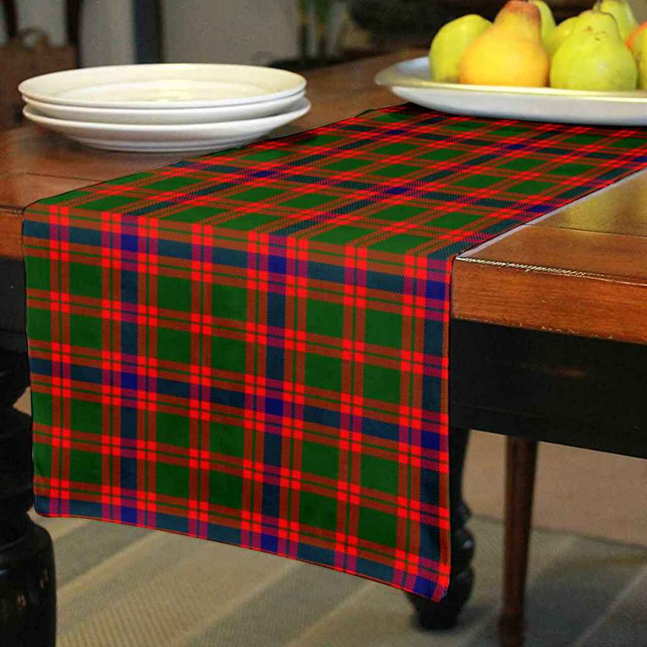 Skene Modern Tartan Table Runner - Cotton table runner