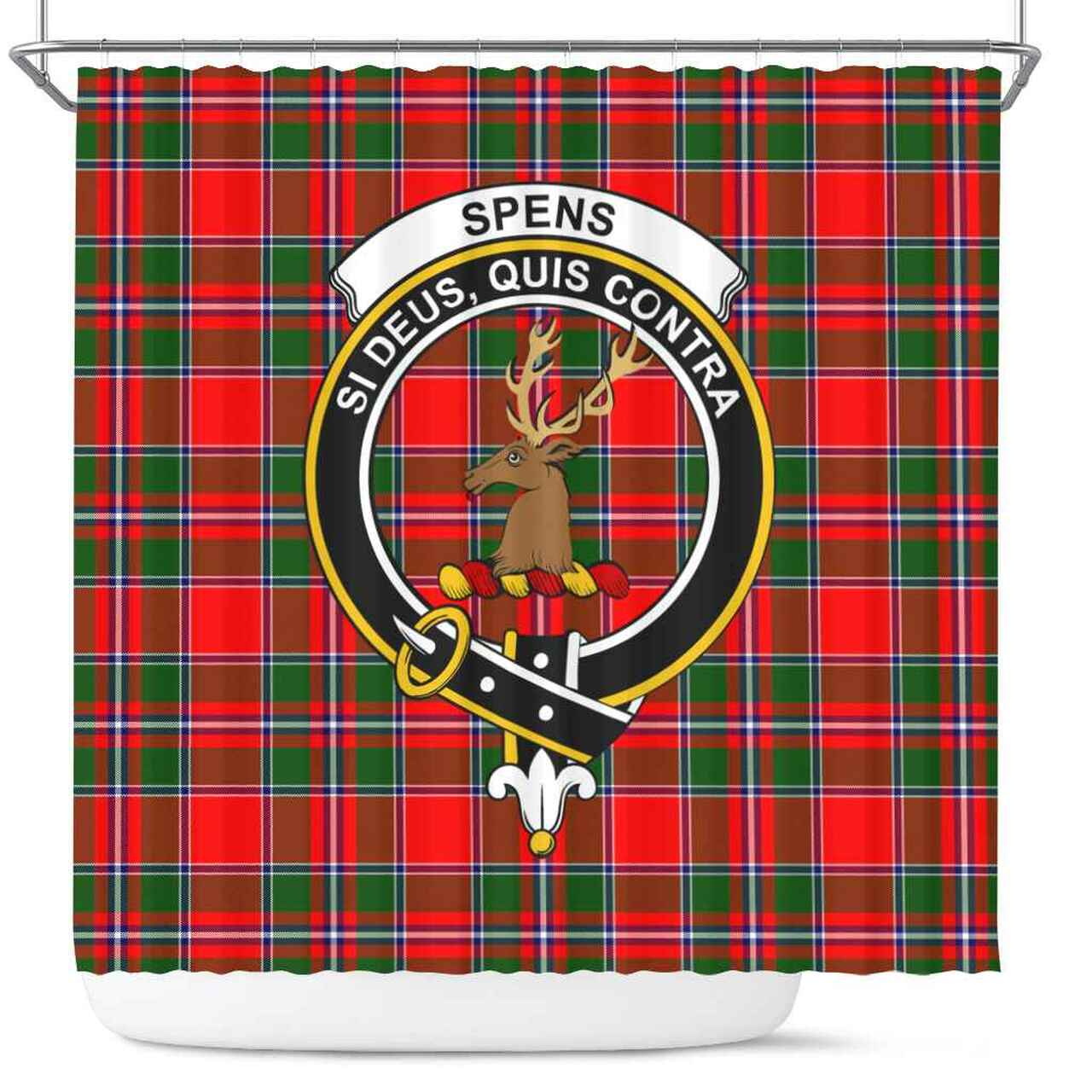 Spens (or Spence) Tartan Crest Shower Curtain