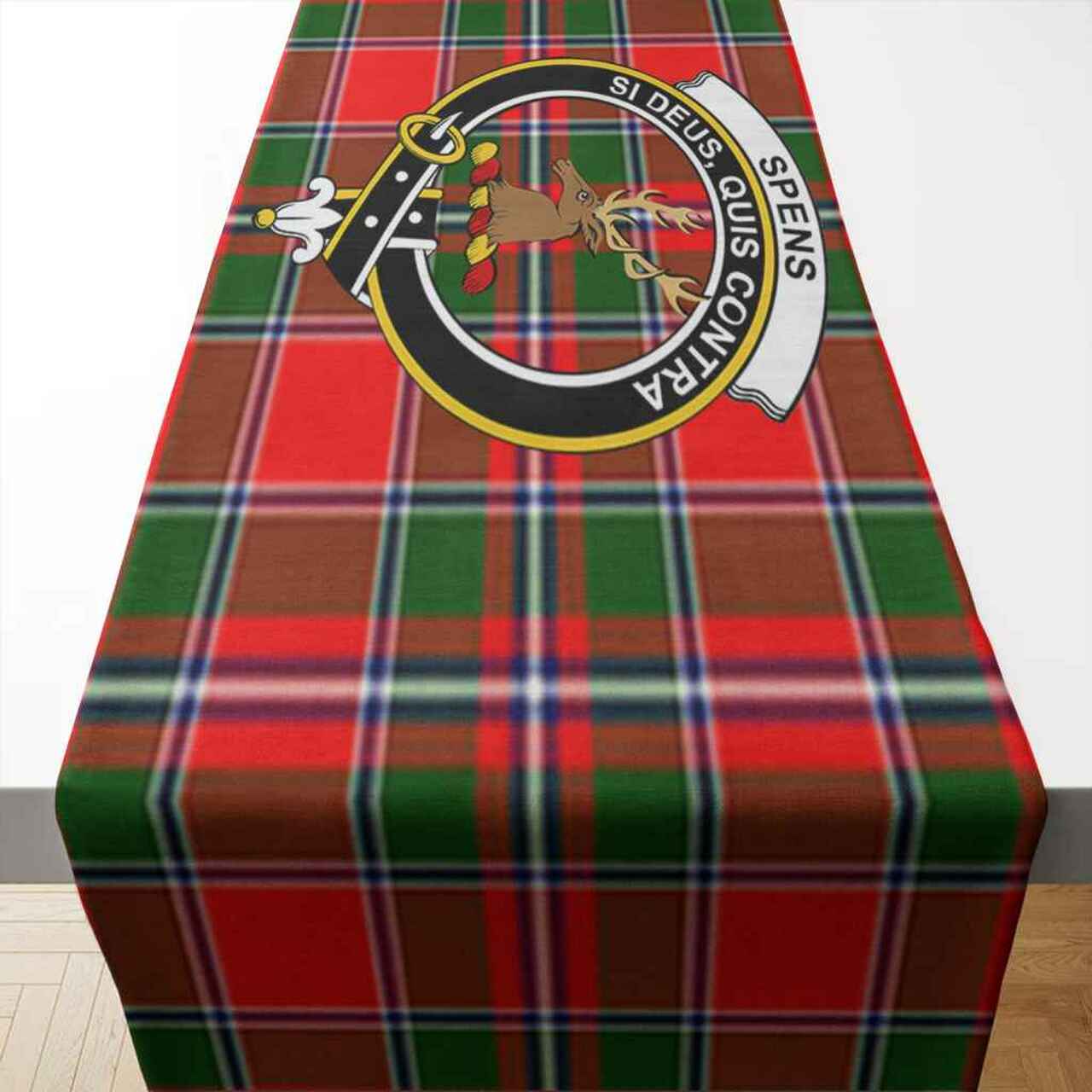 Spens (or Spence) Tartan Crest Table Runner - Cotton table runner