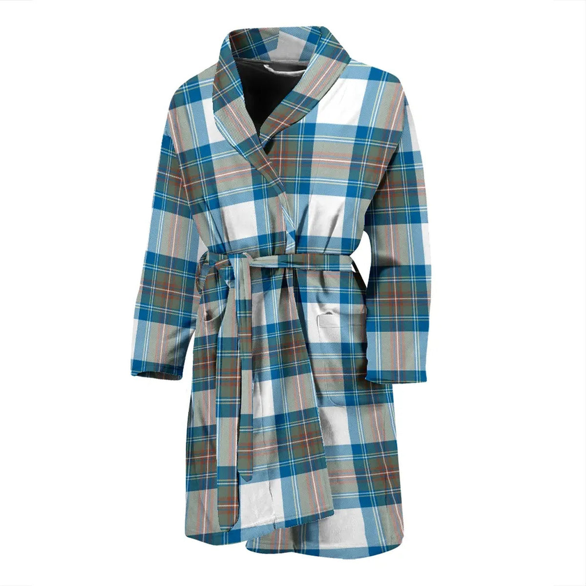 Stewart Muted Blue Tartan Bathrobe