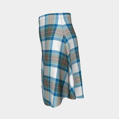 Stewart Muted Blue Tartan Flared Skirt