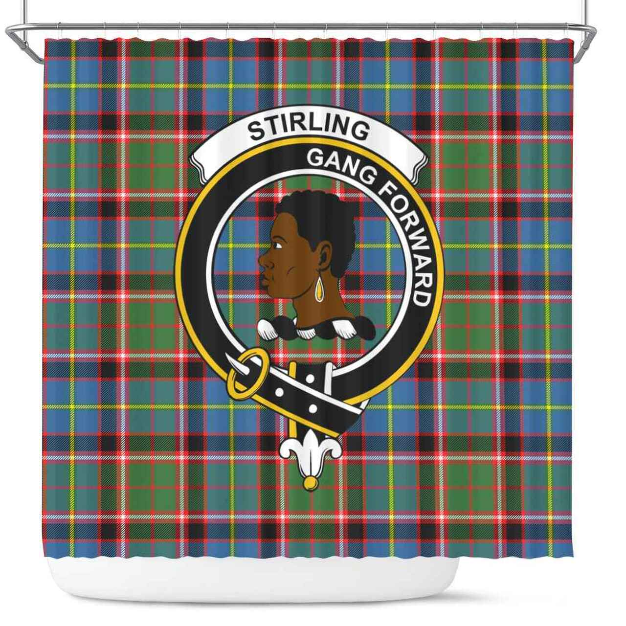 Stirling (of Keir) Tartan Crest Shower Curtain