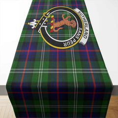 Sutherland I Tartan Crest Table Runner - Cotton table runner