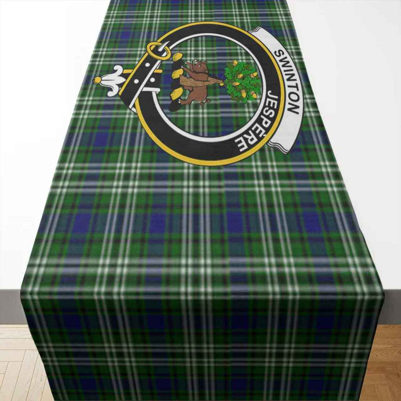 Swinton Tartan Crest Table Runner - Cotton table runner