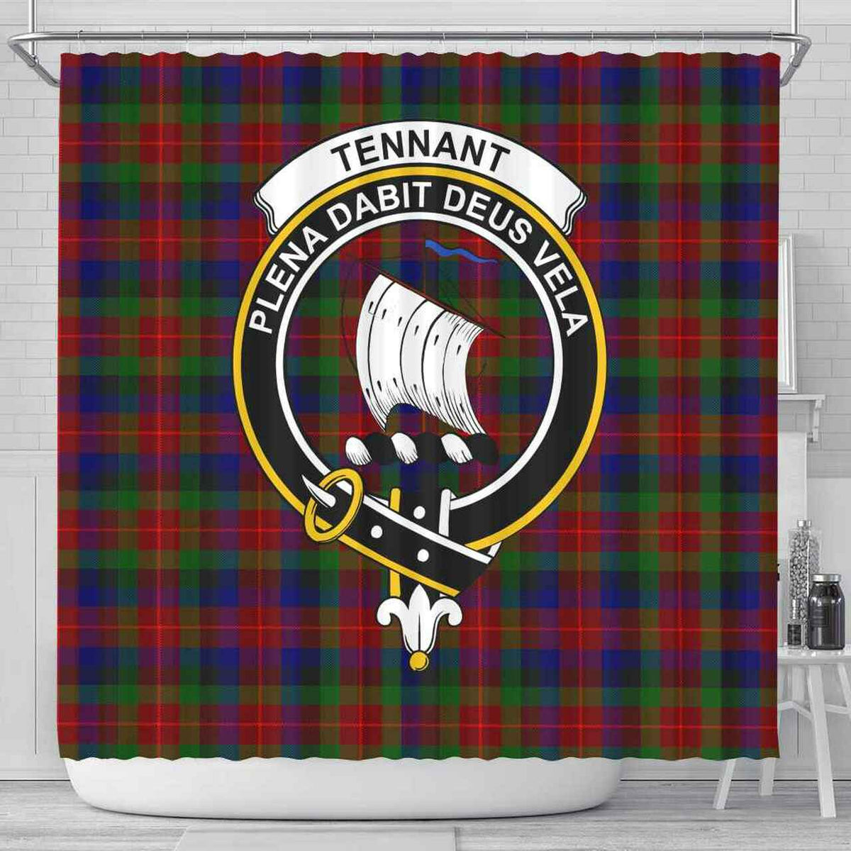 Tennant Tartan Crest Shower Curtain
