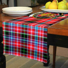 Udny Tartan Crest Table Runner - Cotton table runner