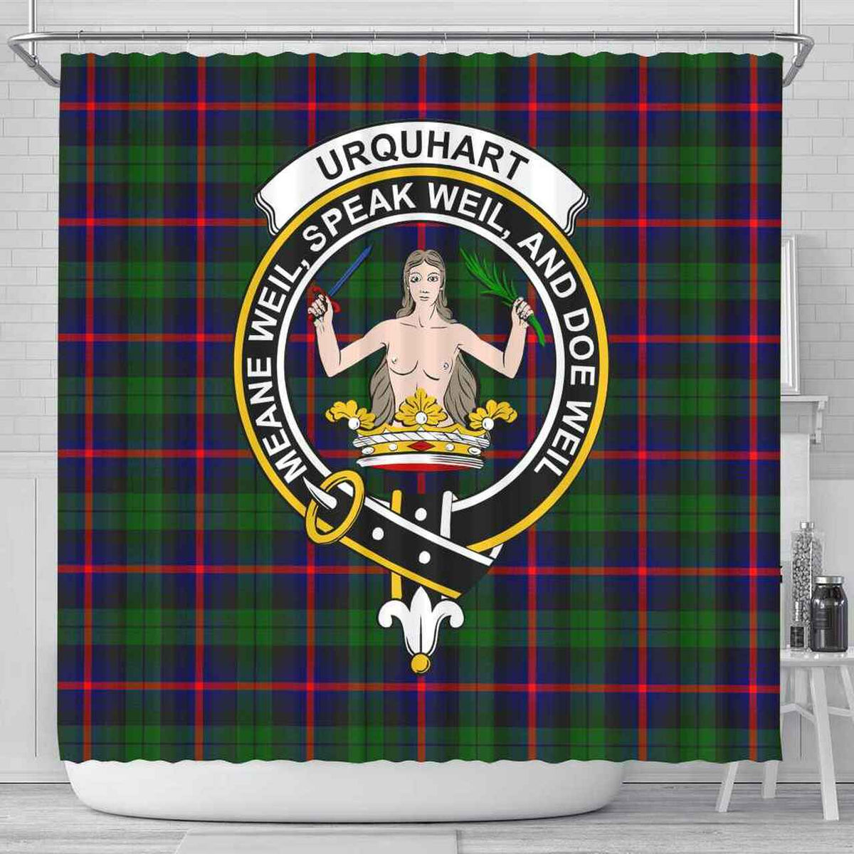 Urquhart Tartan Crest Shower Curtain