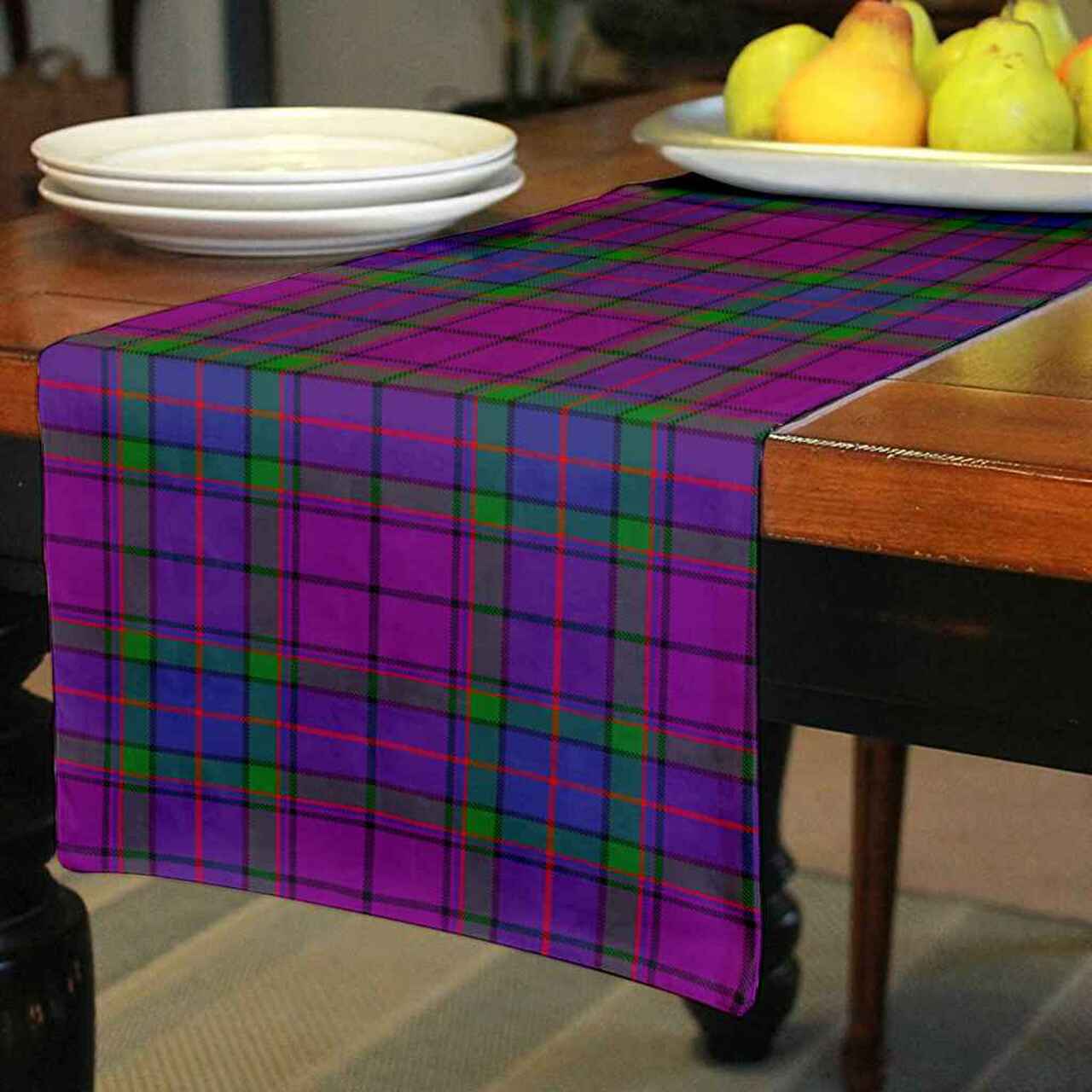 Wardlaw Modern Tartan Table Runner - Cotton table runner