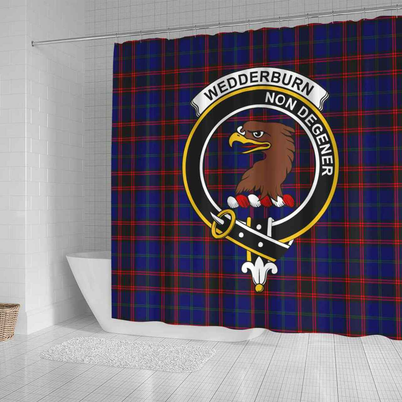 Wedderburn Tartan Crest Shower Curtain