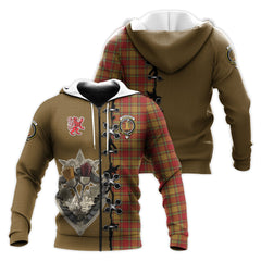 Scrymgeour Tartan Hoodie - Lion Rampant And Celtic Thistle Style