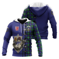 Sempill Modern Tartan Hoodie - Lion Rampant And Celtic Thistle Style