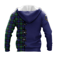 Sempill Modern Tartan Hoodie - Lion Rampant And Celtic Thistle Style