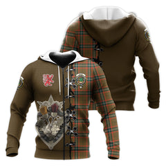 Seton Hunting Modern Tartan Hoodie - Lion Rampant And Celtic Thistle Style