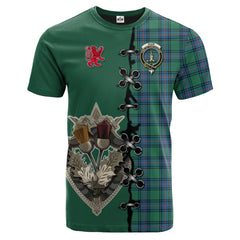 Shaw Ancient Tartan T-shirt - Lion Rampant And Celtic Thistle Style