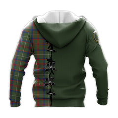 Shaw Green Modern Tartan Hoodie - Lion Rampant And Celtic Thistle Style