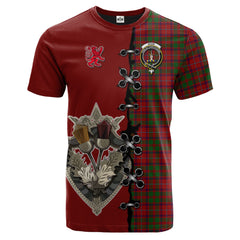 Shaw of Tordarroch Red Dress Tartan T-shirt - Lion Rampant And Celtic Thistle Style