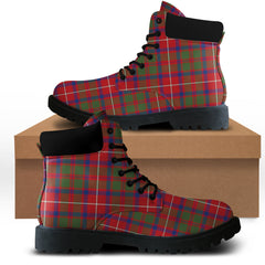 Shaw Red Modern Tartan All Season Boots