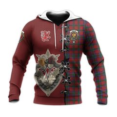 Sinclair Tartan Hoodie - Lion Rampant And Celtic Thistle Style