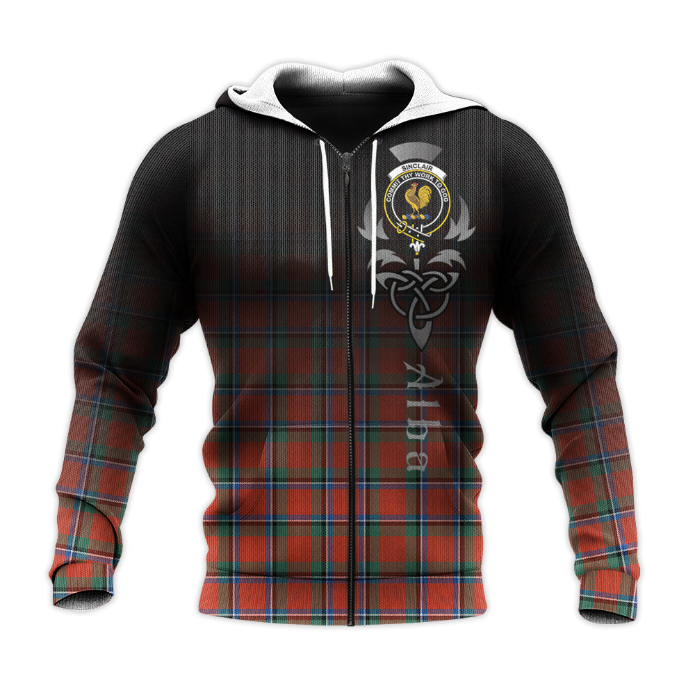 Sinclair Ancient Tartan Hoodie - Alba Celtic Style