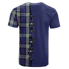 Sinclair Dress Tartan T-shirt - Lion Rampant And Celtic Thistle Style