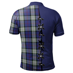 Sinclair Dress Tartan Polo Shirt - Lion Rampant And Celtic Thistle Style