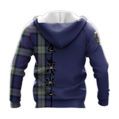 Sinclair Dress Tartan Hoodie - Lion Rampant And Celtic Thistle Style