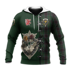 Sinclair Hunting Tartan Hoodie - Lion Rampant And Celtic Thistle Style