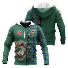 Sinclair Hunting Ancient Tartan Hoodie - Lion Rampant And Celtic Thistle Style