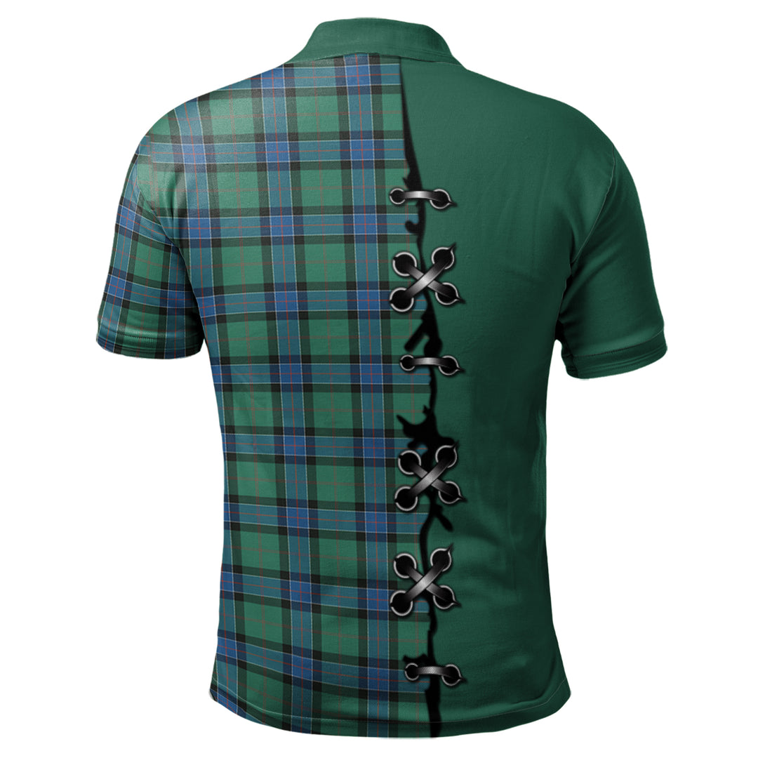 Sinclair Hunting Ancient Tartan Polo Shirt - Lion Rampant And Celtic Thistle Style