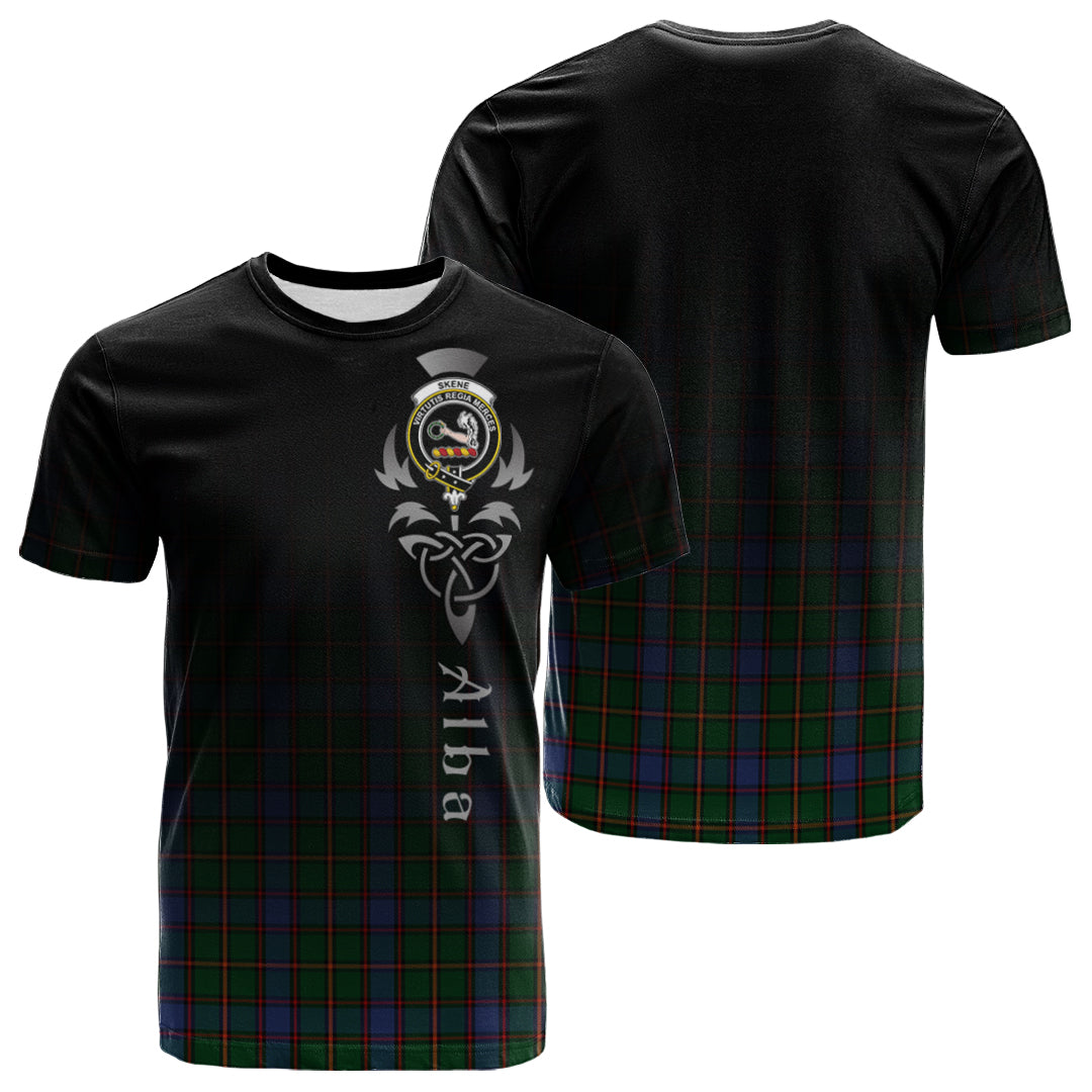 Skene Tartan Crest T-shirt - Alba Celtic Style