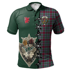 Spens (Spence) Tartan Polo Shirt - Lion Rampant And Celtic Thistle Style