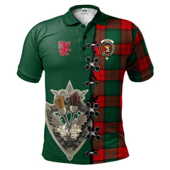 Stewart Atholl Modern Tartan Polo Shirt - Lion Rampant And Celtic Thistle Style