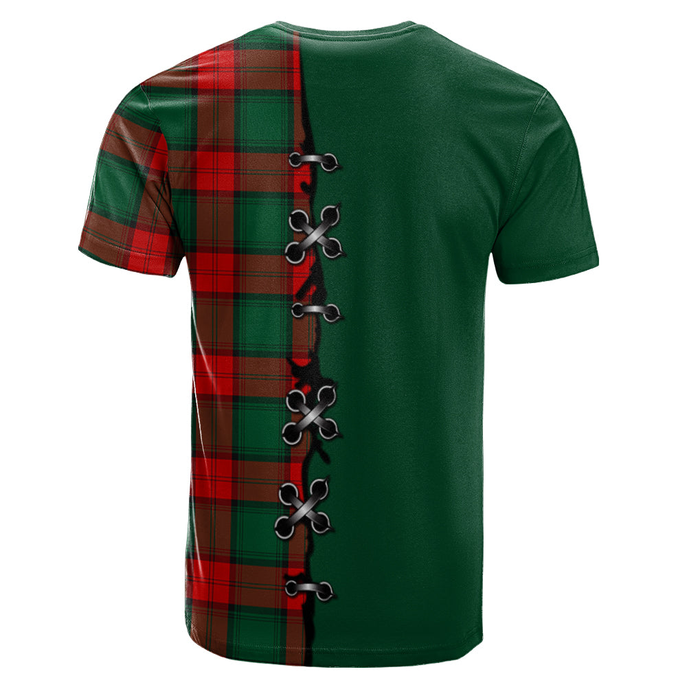 Stewart Atholl Modern Tartan T-shirt - Lion Rampant And Celtic Thistle Style